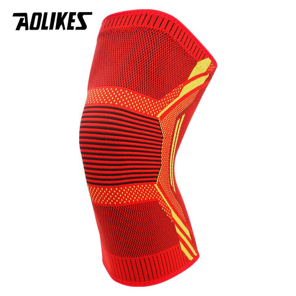 Aolikes 1 Stück Sport Kniebandage Rutschfeste Knieorthesen für Knieschmerzen Frauen & Männer, Kompressions-Kniesleeves zum Laufen Radfahren