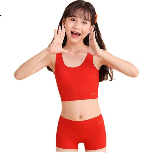 LangSha Girls' Zodiac Year Underwear Set [26 Spring/summer New Arrival], Student Development Period Anti-Nipple Bra