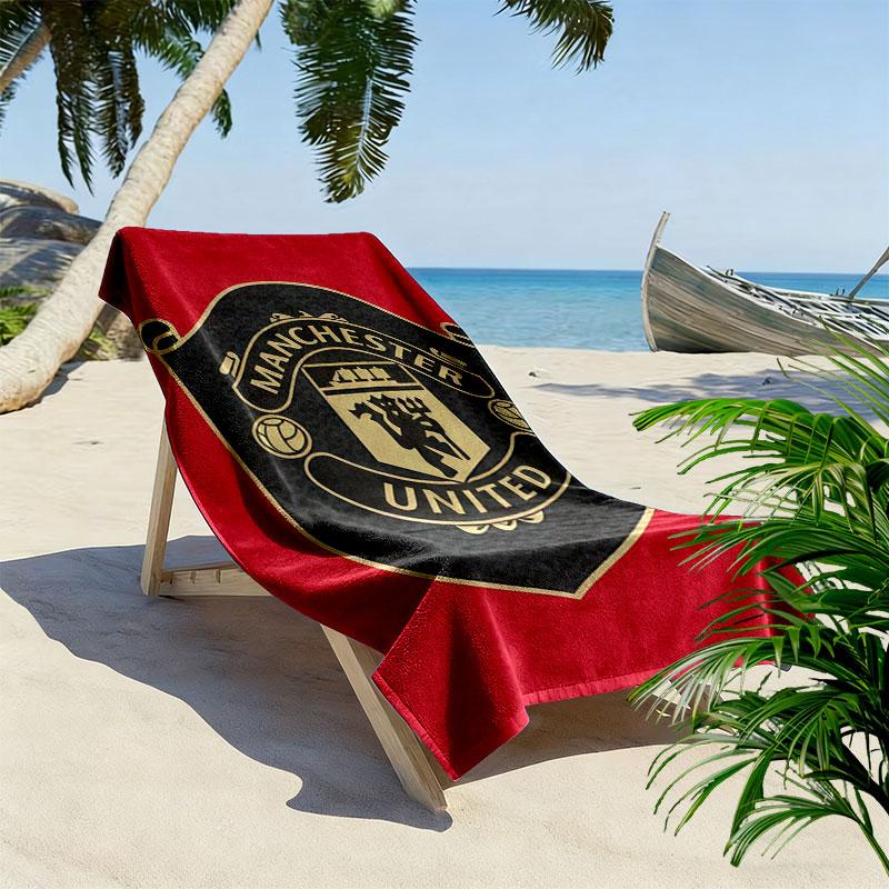 Telo Mare Raw MUFC Passion Print, Telo Grande Morbido Asciugatura Rapida per Spiaggia Campeggio Nuoto
