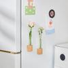 Natural Wood Color Magnetic Wall-Mounted Test Tube Vase Hydroponic Flower Arranger Creative Home Living Room Wall Decoration Sim