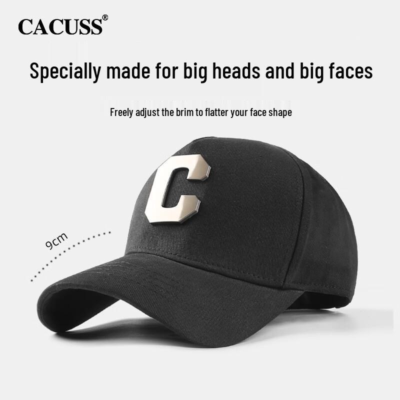 CACUSS Men s High-Crown Large Head Baseball Cap L 59-62cm чёрный