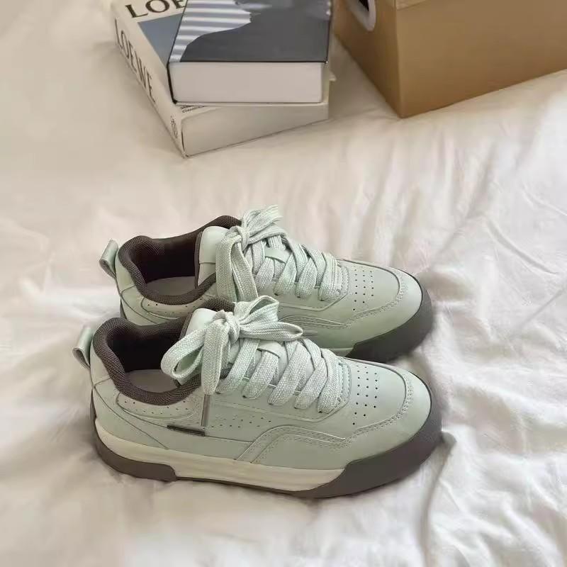 Pink Breathable Leather Board Shoes Women's Spring New Student Versatile Shoes Casual Sports White Shoes