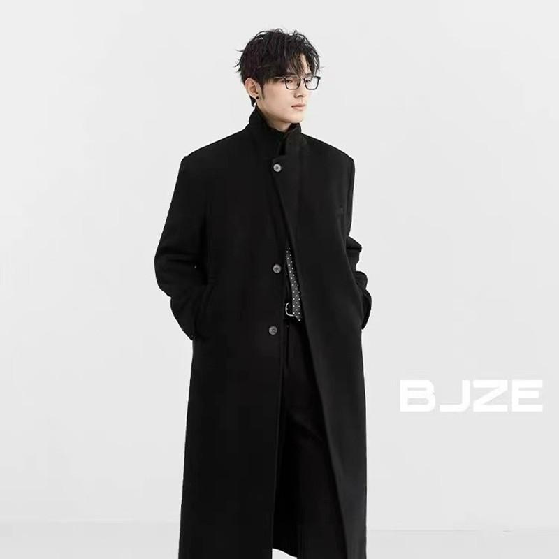 Men's Thickened Wool Coat - 2025 Autumn/Winter Korean Style Long Windbreaker, Handsome Plus Size Outerwear