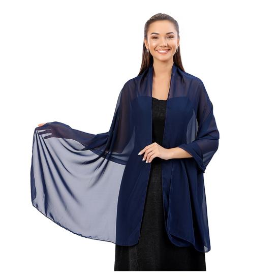 Atmungsaktiver Chiffon-Schal für Damen Damen-Schals und -Tücher Abendkleid, Uni-Schal, Weicher Schal Formelle Anlässe Eleganter Brautschal,