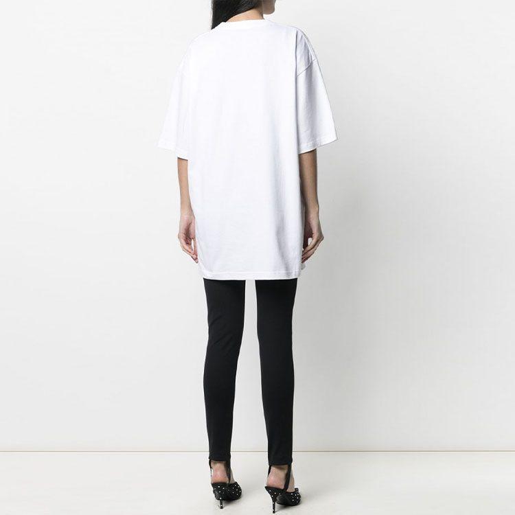 Balenciaga SS21 Drop Shoulder Sleeve T Shirt Women's White 641655TIV549040