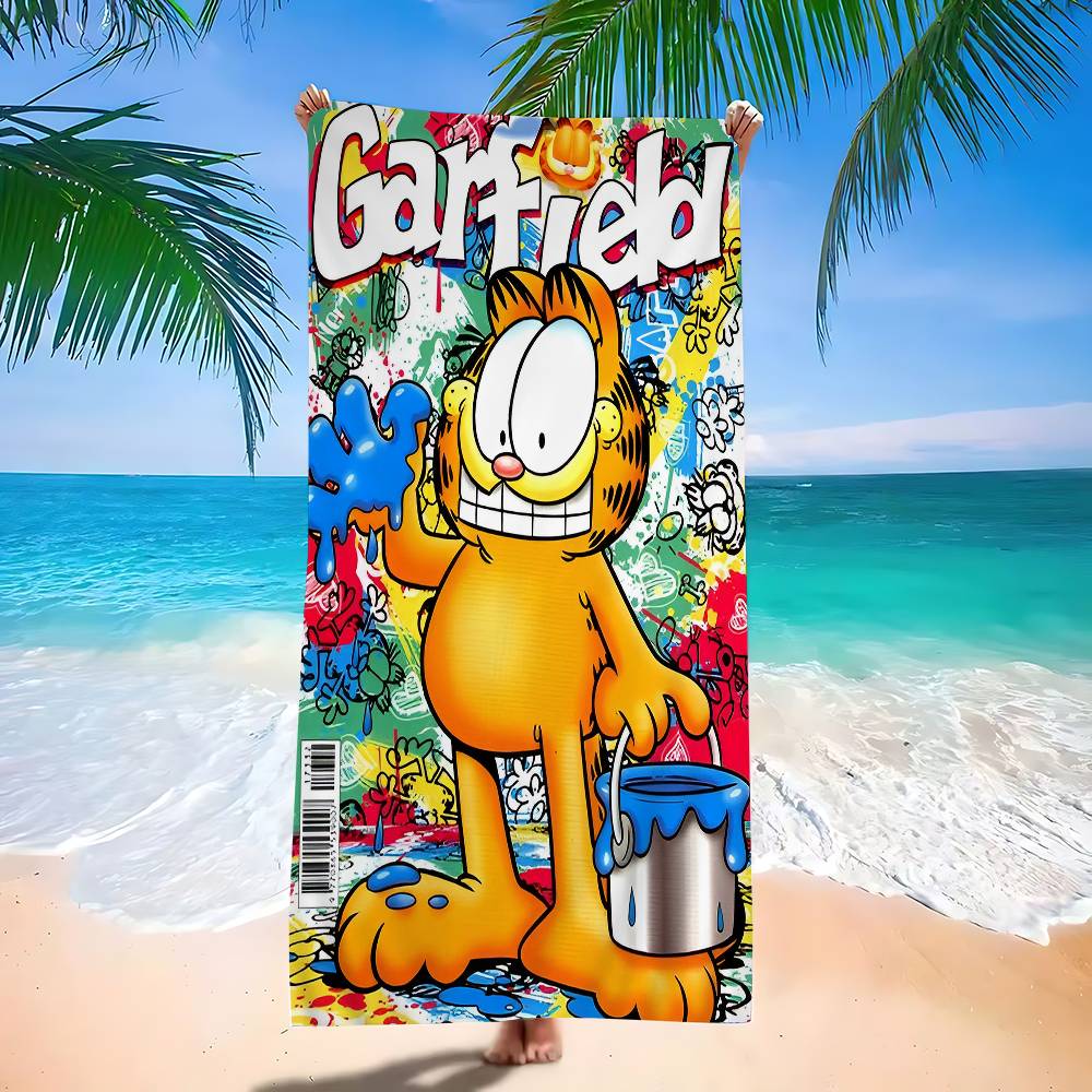 Anime G-Garfields Cat Microfiber Blanket Quick Drying Beach Towels Oversized Printing Super Absorbent Pool Towel Blanket