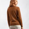 Autumn Winter Women's Crew Neck Beaded Pullover Sweater Long Sleeve Loose Solid Color Stretchy Knit Sweater