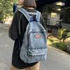 Schoolbag retro denim backpack women's 1011 new large-capacity casual Korean version old schoolbag student class backpack