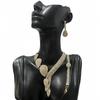 Women'S Fashion Classic Personality Bridal Wedding Banquet Rhinestone Water Drop Necklace Four-Piece Set