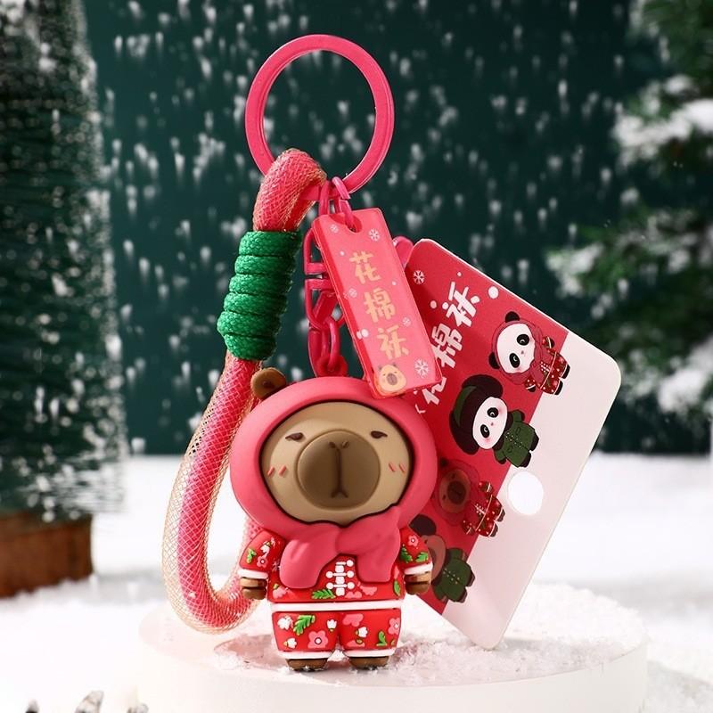 Adorable Plush Capybara Keychain Cute Cartoon Couple Car Key Accessory Gift