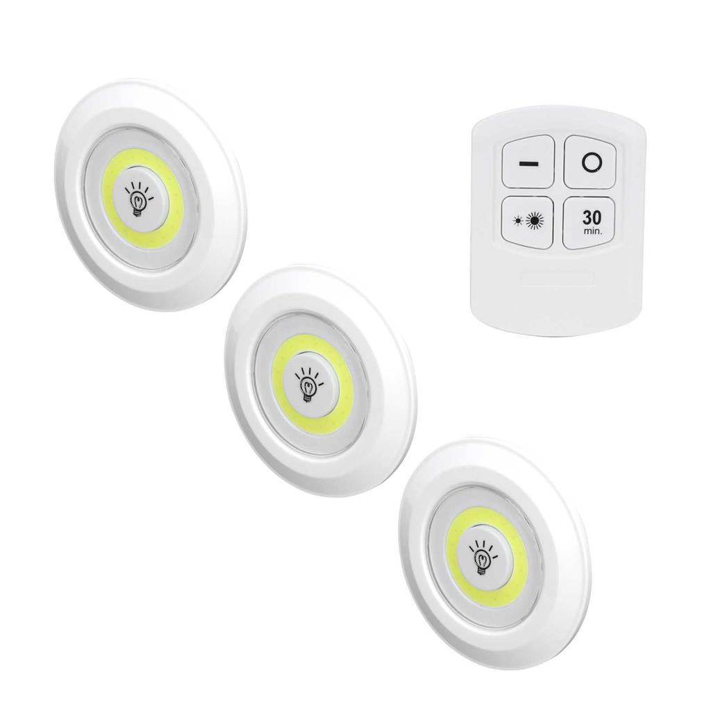 3Pcs COB Night Light Remote Control Timing Dimming Night Lamp Bedroom Wardrobe Bedside Light