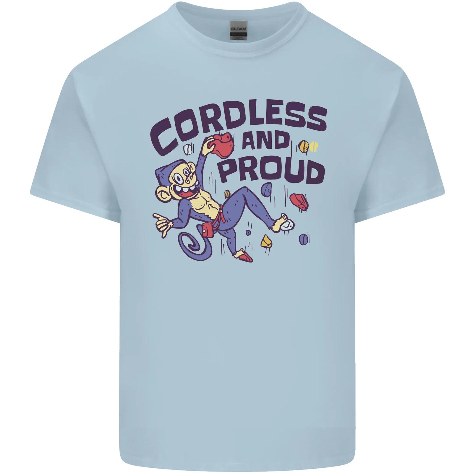 Cordless & Proud Rock Climbing Monkey Kids T-Shirt Childrens XL