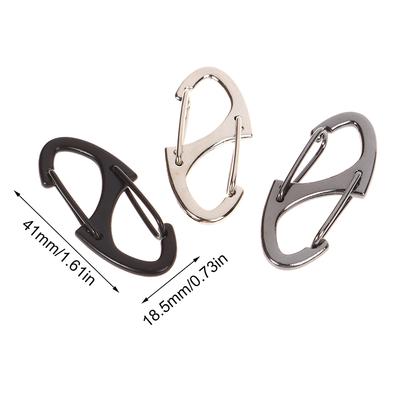 10Pcs Dual Spring S-Type Carabiner Mini Keychain Lock Hooks Anti-Theft Snap Hooks for Outdoor Camping Backpack Buckle Key-Lock T