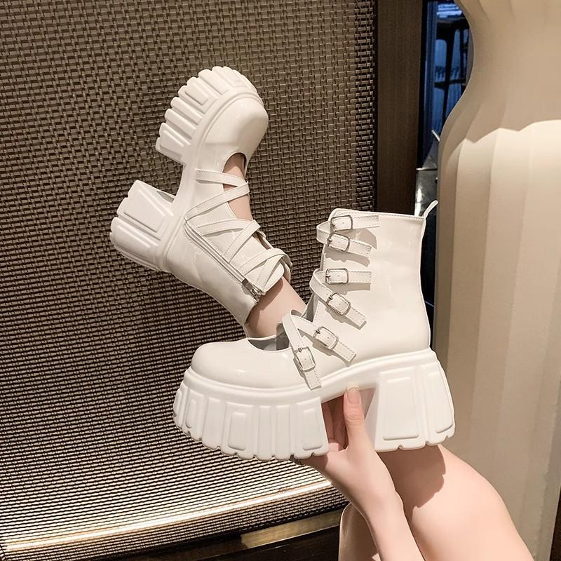 Fashion Brand New Design Goth Summer Sandals Women Platform Chunky High Heels Female Shoes Punk Thin Band 2025 Fashion Shoes For Woman