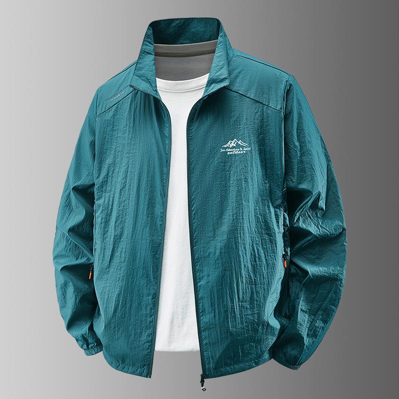 Sonnenschutz Herren Ultradünne Eisseide Sommer Herren Angeln Sonnenschutz Herren Haut Windjacke Stehkragen Strickjacke