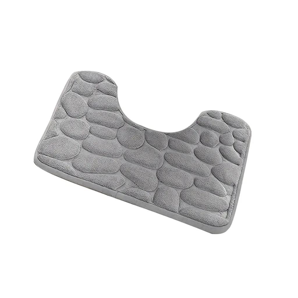 U-shaped Toilet Bath Mat Polyester ToiletMat Soft Anti-Skid Water Absorbing Door Mats Bathroom Home Decoration Toilet Door Mat