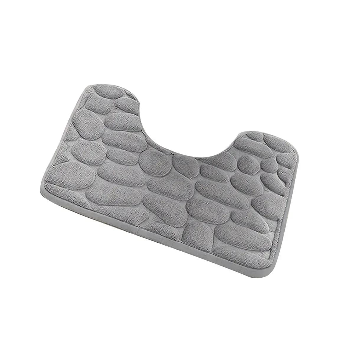 

U-образный коврик для унитаза из полиэстера, мягкий противоскользящий водопоглощающий коврик для двери, украшение для ванной комнаты, коврик для двери унитаза 40x50cm