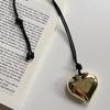 Korean Style Rope Neck Chain Necklace For Women Charm Metal Heart Pendant Collar Chain Choker Fashion Party Jewelry
