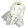 Spring And Autumn Thin Pure Linen Scarf Lace Literary Versatile Pure White Scarf Ladies Summer Sunshade Silk Scarf Korean Version