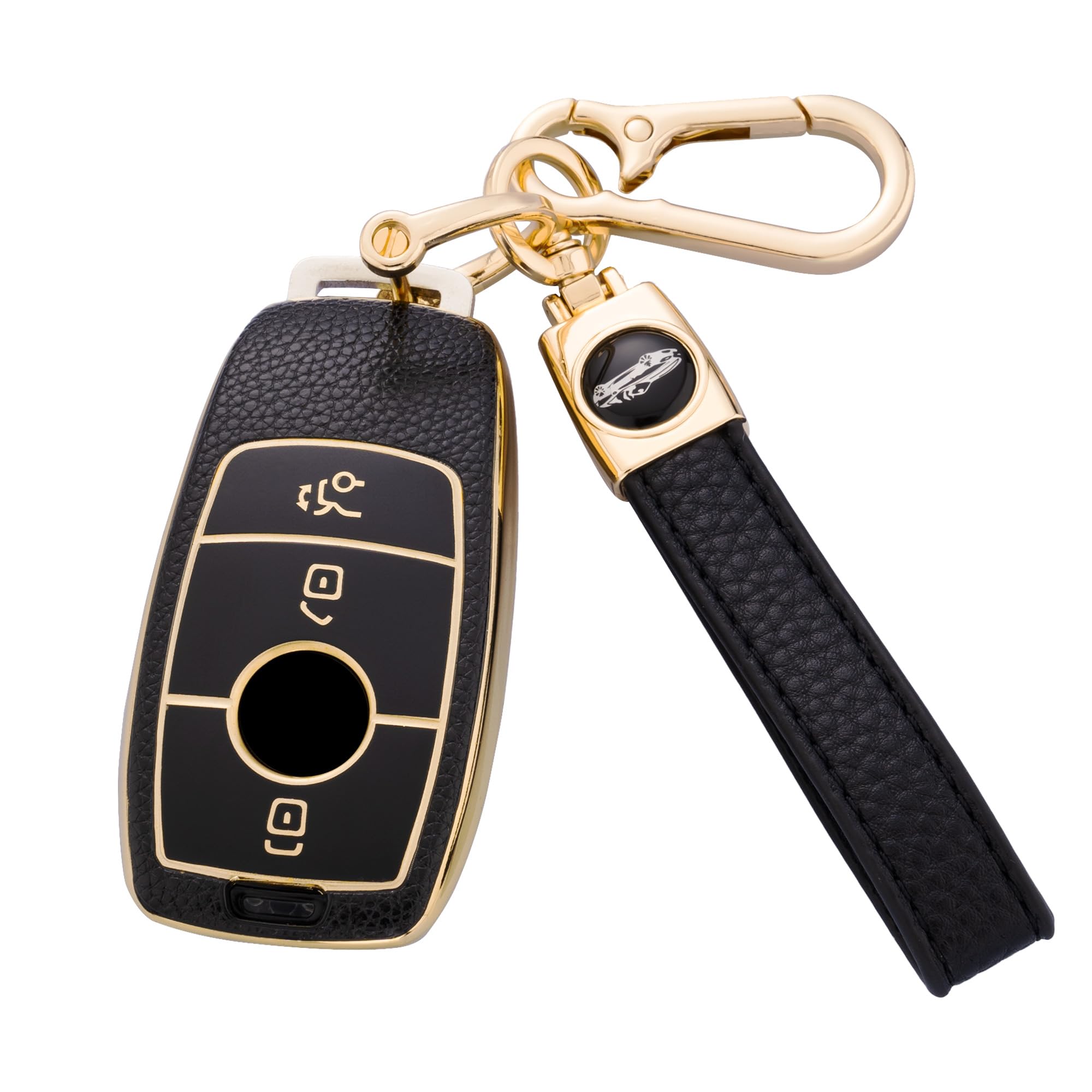 

[PIMOHI] Mercedes Benz Key Case benz AMGA Class B Class C Class E Class GL Class GLBGLCGLE Smart Key Case Key Cover Leather-like TPU Scratch Prev