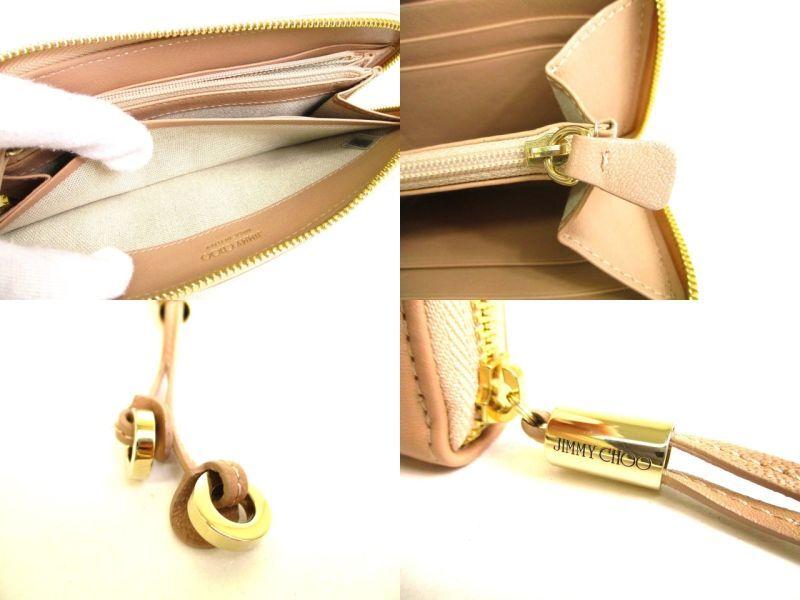 Authentic Jimmy Choo Metal Stars Bullet Pink Leather Round Zip Wallet FILIPA #9283  Refurbished