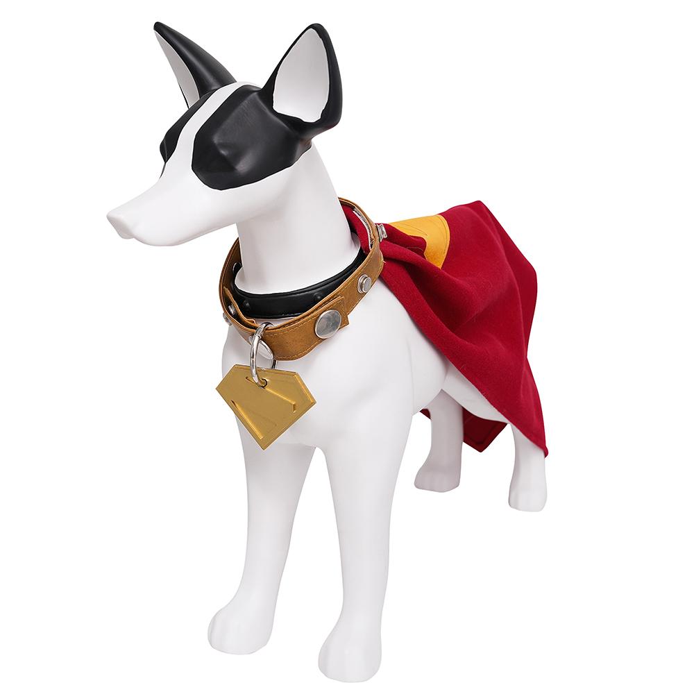Mantello Cosplay Krypto Rosso Costume Superdog Krypto Mantello con Medaglietta per Cani Stampata in 3D Set Completo Vestiti per Animali Domestici Fatto su Misura