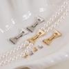 C5189 6-7mm S925 Sterling Sølv 18K Guldbelagt DIY Perle Lås Base | Smykkekomponent, Perle Ikke Inkluderet