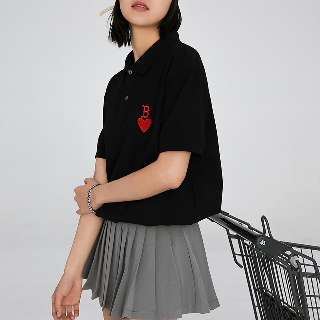 New MLB FW22 Polo Shirt Unisex Black 3APQH0133-43BKS
