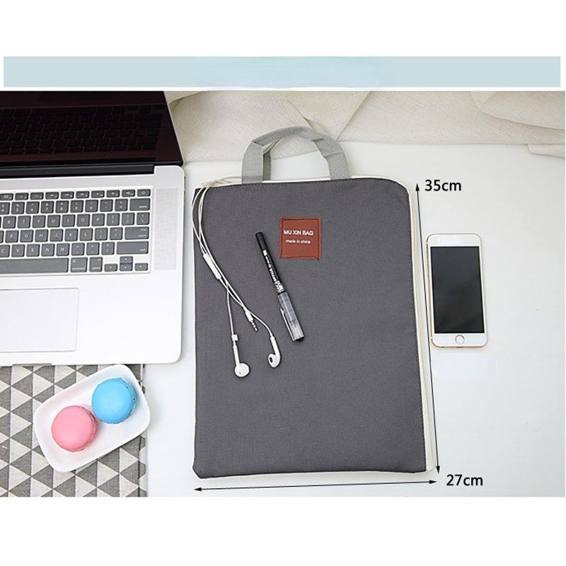 Korean Simple Solid A4 Big Capacity Document Bag Business Briefcase Storage File Folder for Papers Stationery Student Gift