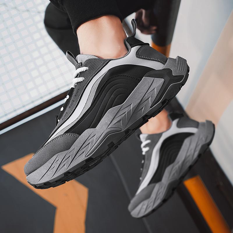 Thick Bottom Casual Men's Shoes New Model Korean Trend Versatile Old Fashioned Trendy Bottom Shock Absorption Comfortable Sports
