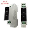 Din Rail Mount Voltage Meter Volt Tester AC80V-500V Three Phase Mini Modular Voltmeter Gauge Digital Display Detector