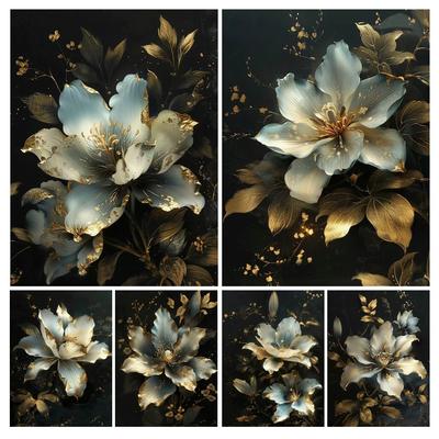 Diy 5D Diamond Painting Nieuwe Collectie 2024 Gouden Witte Bloemen Volledige Strass Borduurwerk Bloemen Mozaïek Kruissteek Kits Muurdecoratie