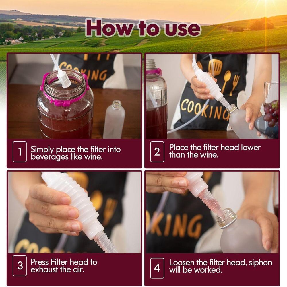 1.6/2/2.5Meters Beer Siphon Pump Food Grade Plastic Siphon Pump New Wine Beer Making Tool