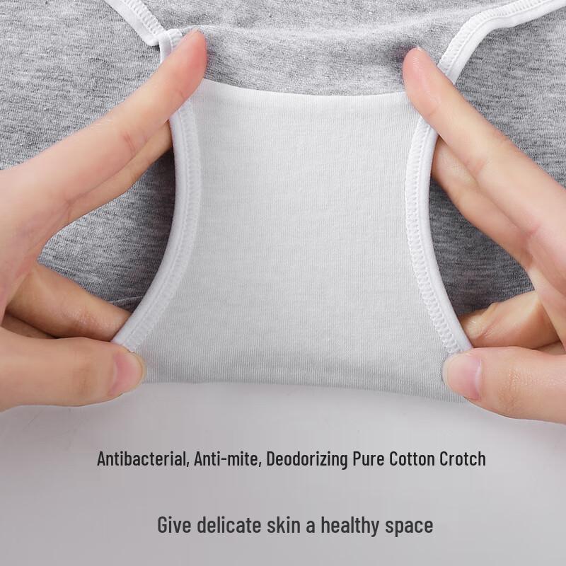Jing Shu Mian 40S Pure Cotton Antibacterial Women's Mid-Waist Briefs (3-Pack)