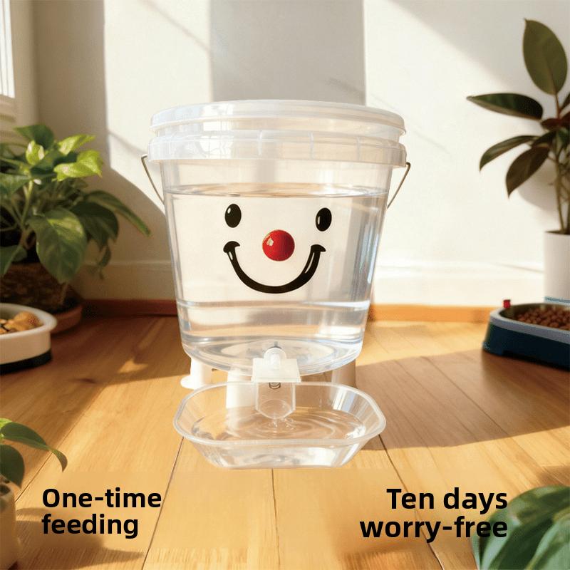 Distributeur d'eau automatique pour animaux de compagnie Dessin animé 5L/10L Grande capacité Fontaine à boire pour animaux de compagnie Sans électricité Bol d'eau automatique Accessoires pour chat