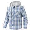 Men's Button Up Shirts With Hooded Long Sleeve Casual Vintage Soft Plaid with Pocket Slim-Fit Cowboy Work Shirts Breathable Hoodie Shirts for Men