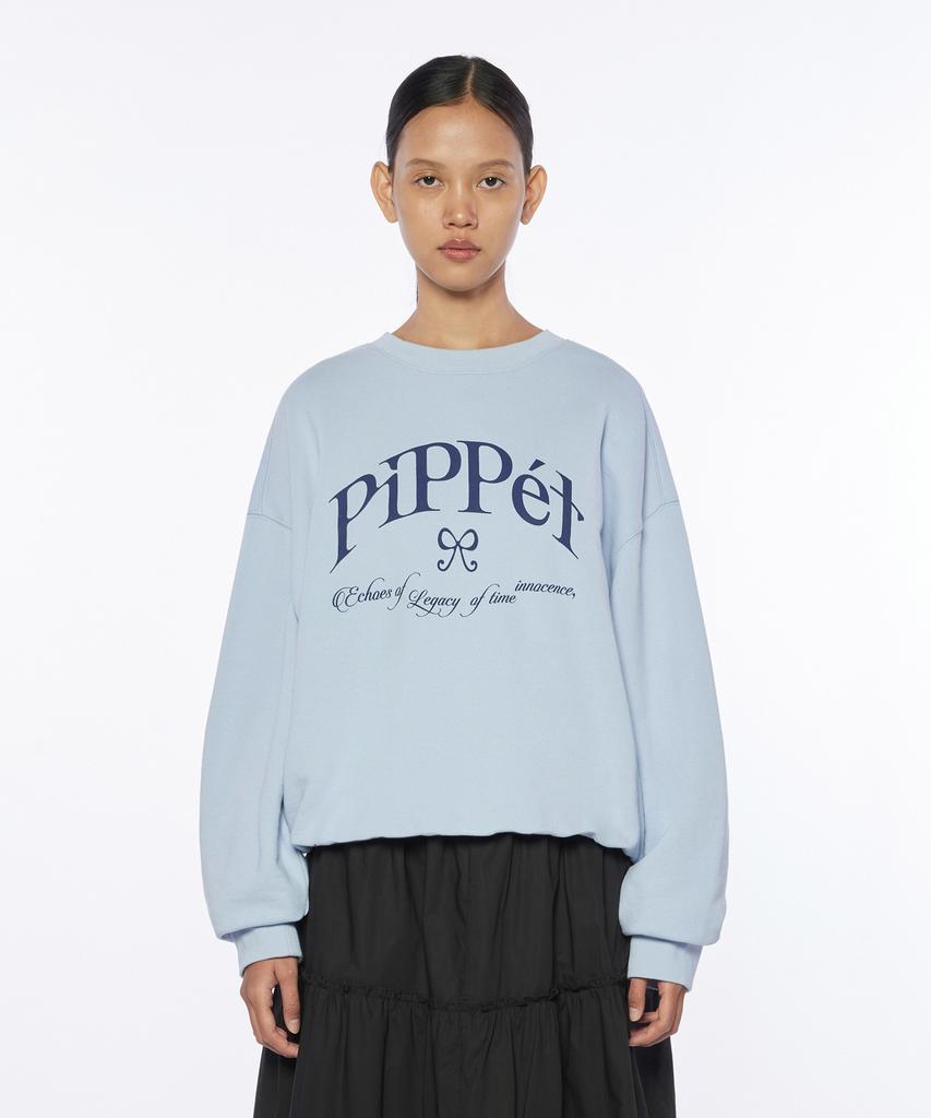 PIPPET Ribbon Symbol Sweatshirt (Sky Blue)