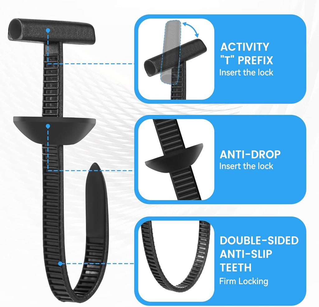 600Set Self-locking Nylon Universal Cable Tie Buckle Heavy Duty Zip Ties with Pin & Button Car Daily Repair Fastening Strap