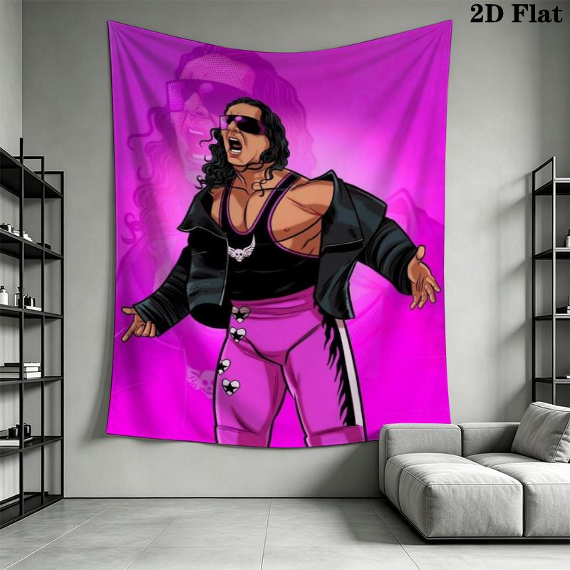 Bret Hart cool Wall Tapestry Aesthetic Wall Hanging Printed Fabric Blanket Decorative Tapestries for Bedroom Living Room Home Decor