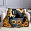Luxury Black Horse Pattern Flannel Blanket, Suitable for Sofas, Beds, Offices, Travel, Camping, Christmas Gifts, and Presents