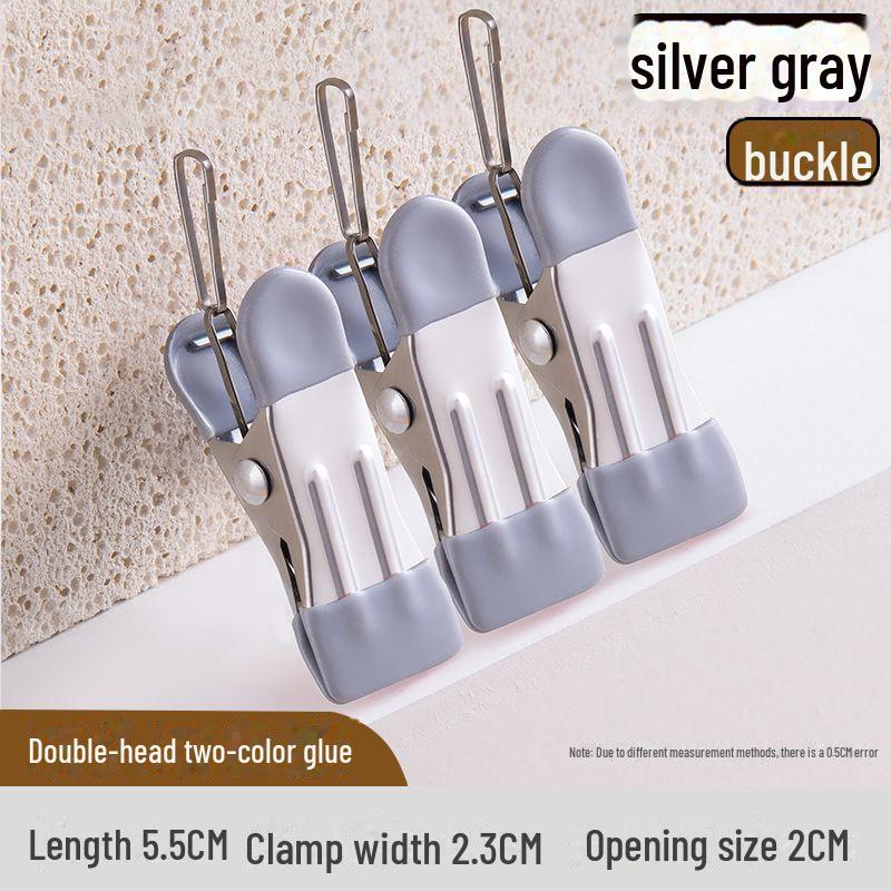 Compact Stainless Steel Windproof Clothespins - Durable Outdoor Clips for Dorms & Mosquito Nets