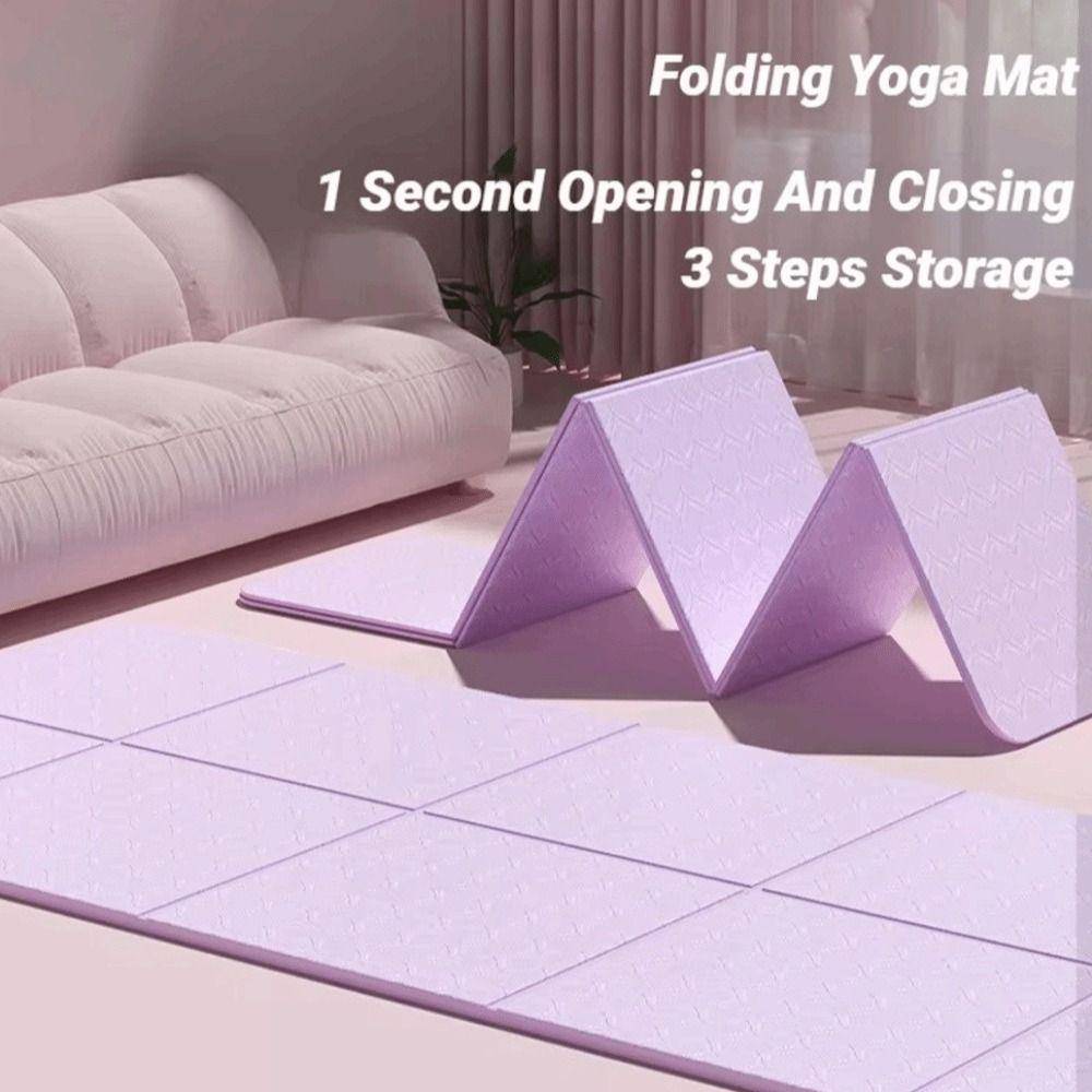 Mute Folding Yoga Mat Foldable Exercise Mat New Travel Fitness Mat For Floor Workouts Dance