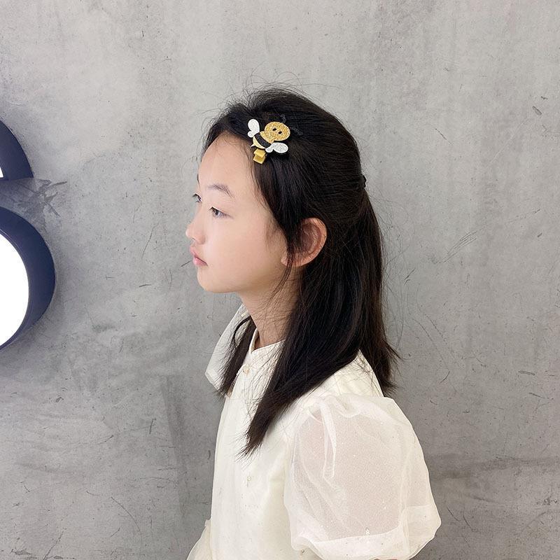 Korean Sparkly Cartoon Hair Clips for Girls - Unicorn & Bee Designs