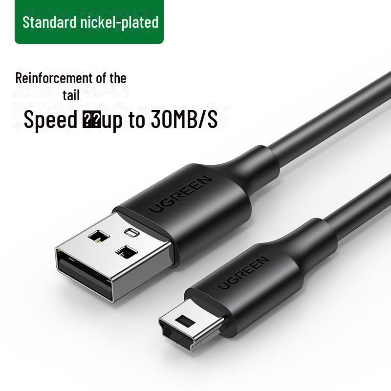 

Зелений кабель даних Mini USB для автомобільного реєстратора/жорсткого диска, трапецієподібний порт, старий стиль 0.25 meters