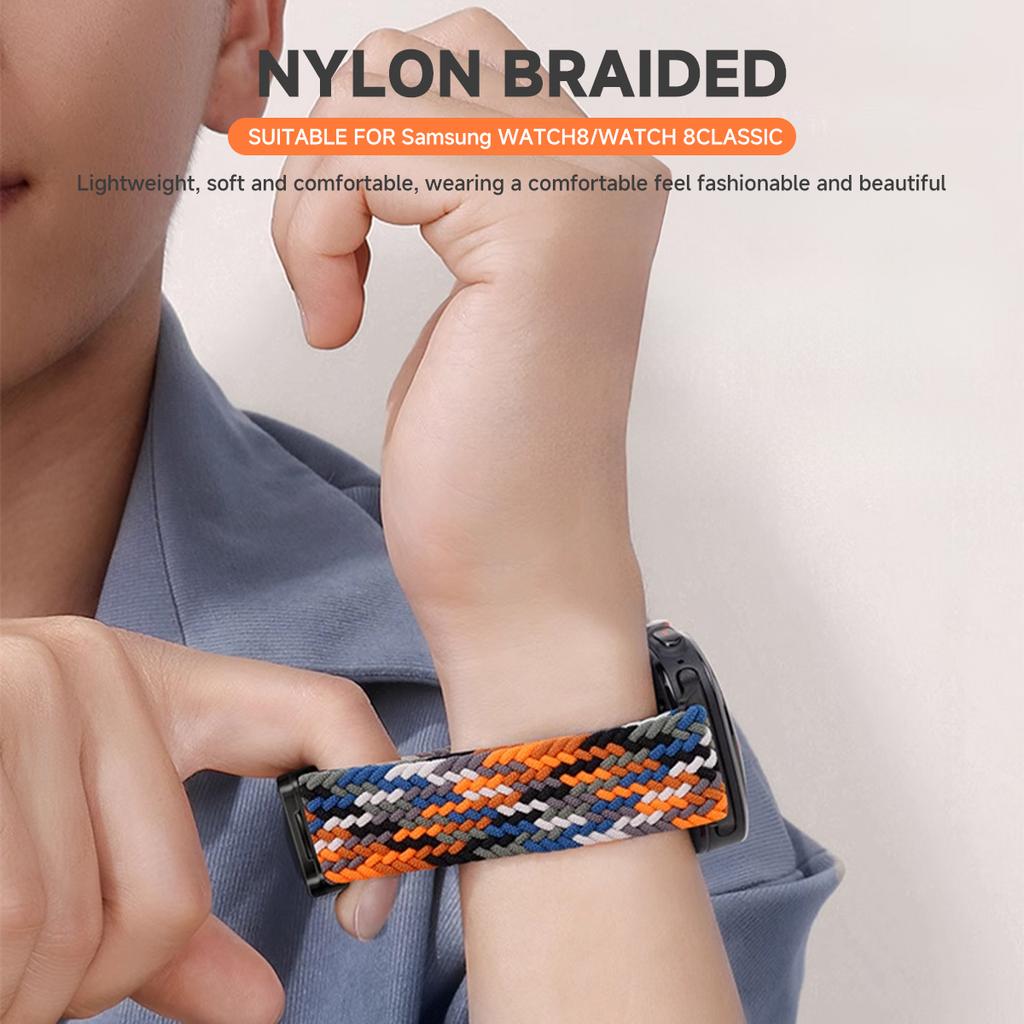 Bracelet en nylon tressé pour Samsung Galaxy Watch 8 40mm 44mm/Watch 8 Classic 46mm Bracelet sans espace pour Galaxy Ultra 2025 Bracelet en nylon