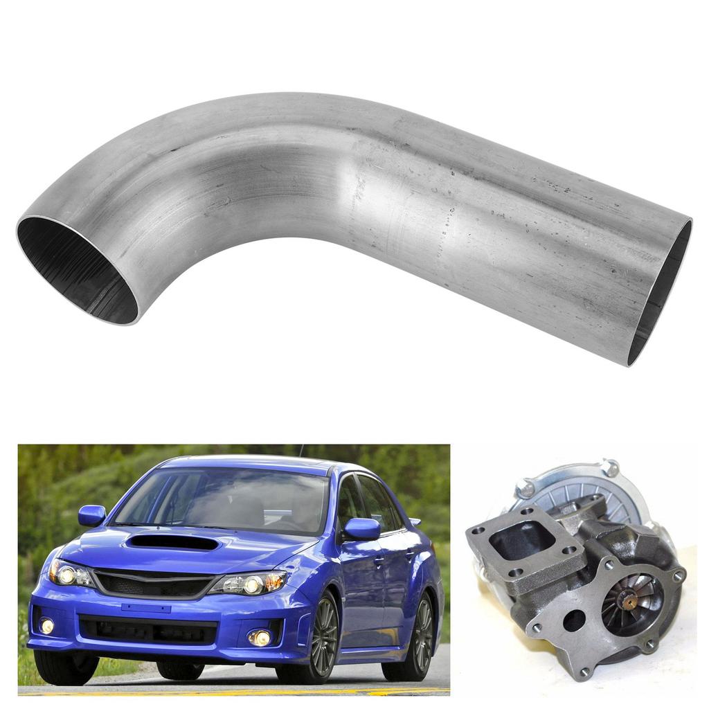 2.5in Turbocharger Down Pipe 90 Degree Stainless Steel Exhaust Bend Pipe for T3 T4 5 Bolts Turbo Flange