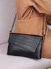 Crocodile Pattern Genuine Leather Crossbody Bag for Women Luxury Small Shoulder Bag Fashion Clutch Handbag