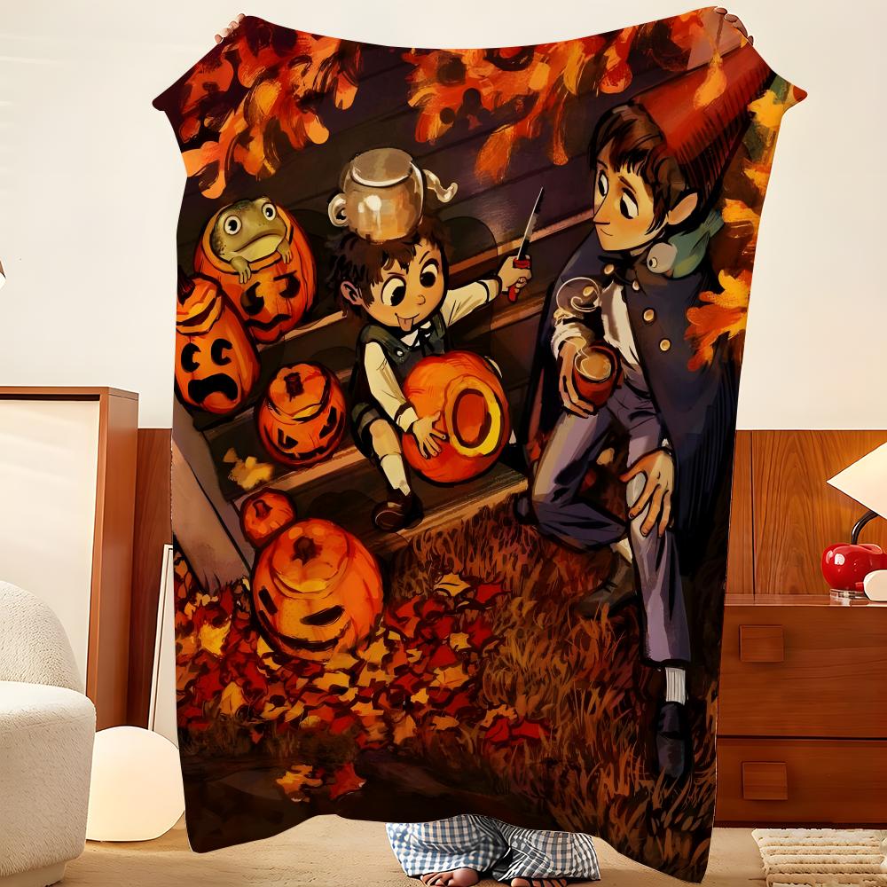 Animation Over The Garden W-Wall Throw Flannel Throw Blanket, Lightweight Cozy, Durable Washable Cute Cool
