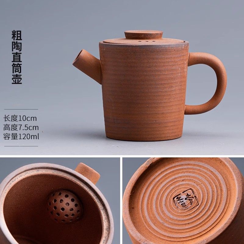 Japanese-Style Handmade Teapot - Retro Coarse Pottery Stoneware, Portable Ceramic Teaset for Kungfu Tea