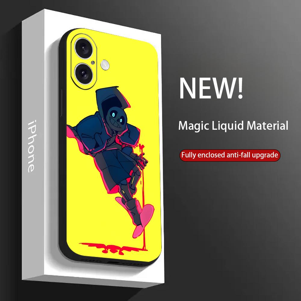 Popular Pixel Game Undertale Phone Case For iPhone 16 15 14 13 12 11 X XR XS 8 Plus Mini Pro Max Soft black Shockproof Cover